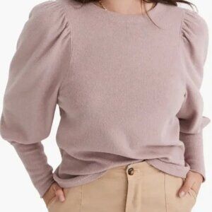 Madewell Plus Pink Brushed Puff-Sleeve Top Sweater Size 3X